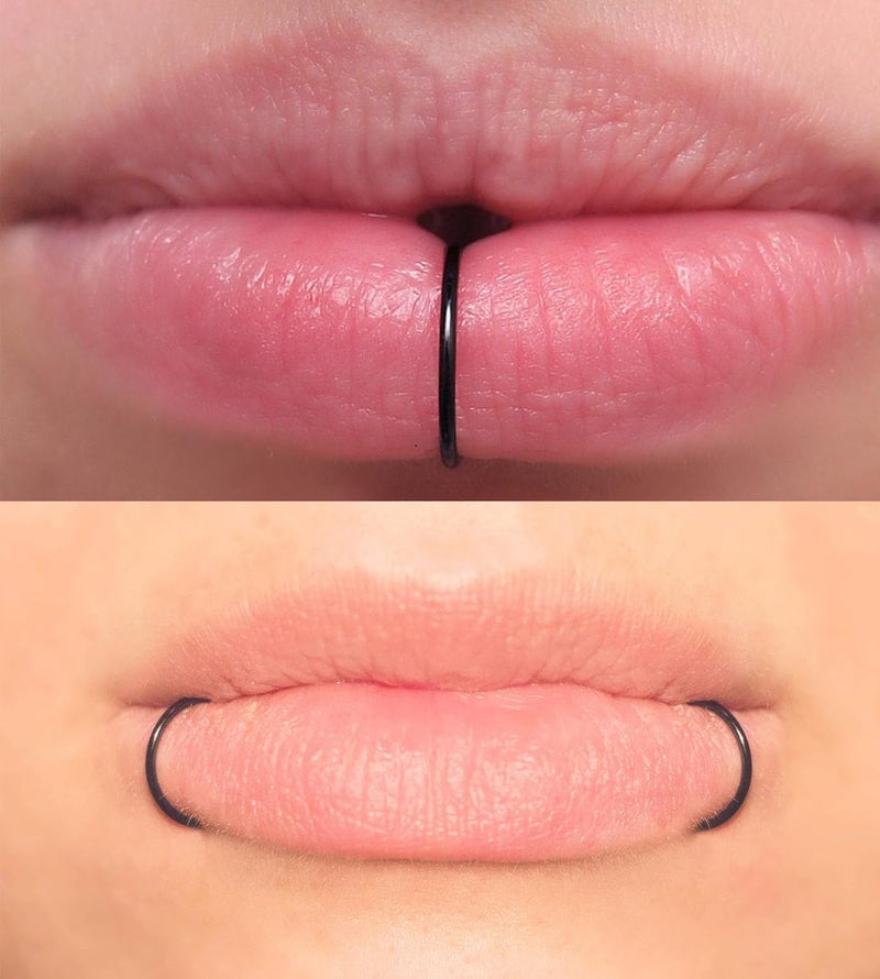 QWALIT Fake Lip Piercing Fake Lip Ring Fake Nose Ring Fake Snake Bites Fake Nose Piercing Faux Lip Rings Fake Snake Bite Piercing Clip Lip Ring Ear Cuff Earrings - Image 3